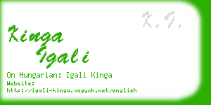 kinga igali business card